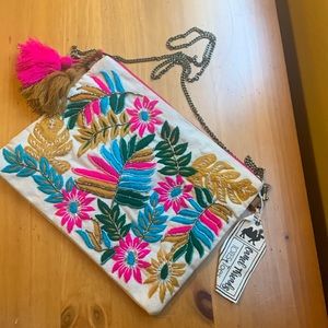 Camel Threads Embroidered Purse